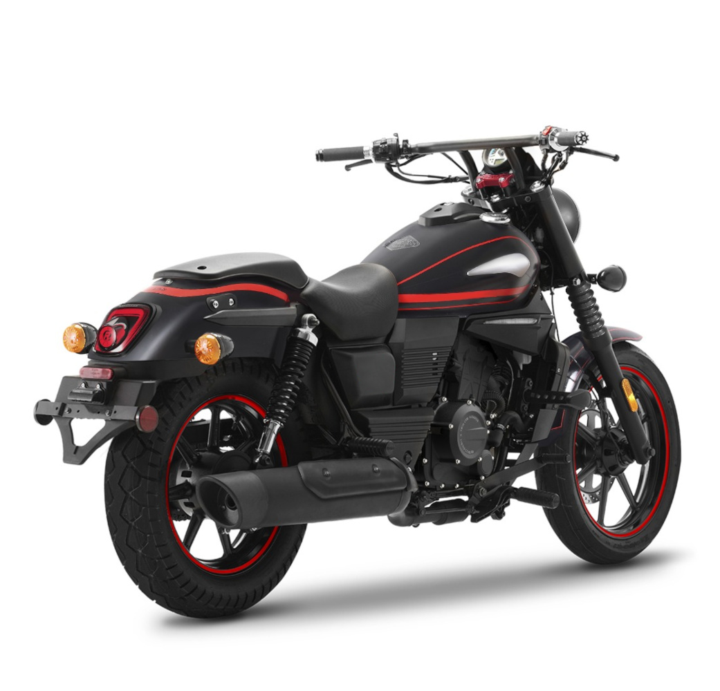 Motorrad Fighter 300 UMRV-RS schwarz-matt Euro 5 300ccm Schaltmoped Chopper 129 km/h