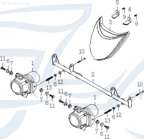 Explorer Trasher 520 Scheinwerfer Halterung 55315-CGV-00 Motorroller.de Arretierung Befestigung Quad ATV
