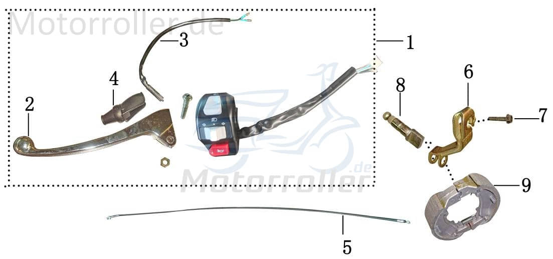 AGM Fighter 125 One Halterung 125ccm 4Takt YYB950-2-QT12008 Motorroller.de Arretierung Haltebügel Halteblech Befestigungshalter Halte-Blech Scooter