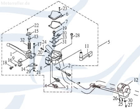 Kreidler Mustang 170 UTILITY Hebelaufnahme 170ccm 4Takt 81457 Motorroller.de Quad ATV UTV Ersatzteil Service Inpektion Direktimport