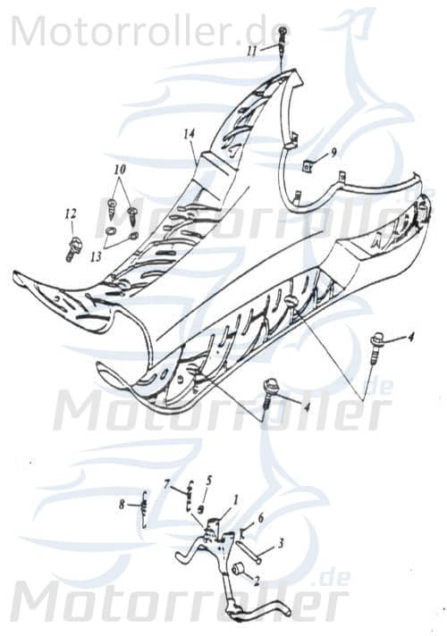 ECM Thunderbike TB 50 Hauptständer 50ccm 2Takt ABR-50500-125-000 Motorroller.de Zweibeinständer Roller-Ständer Rollerständer Mittelständer Stand-Fuß