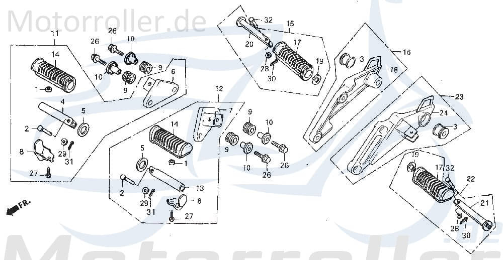 Daelim VT 125 Fußraste Fußablage 125ccm 4Takt 50640-BA5-9020 Motorroller.de Fußtritt Fußraster Fuß-Ablage Fuß-Raste Fuß-Tritt Motorrad Moped Service