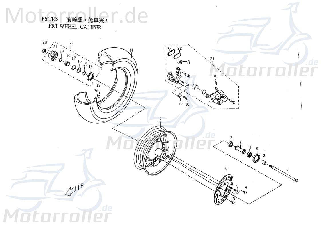 PGO Abstandsbuchse Abstandshalter T-Rex 50 Roller 50ccm 2Takt Motorroller.de Abstandhülse Distanzstück Abstandsrohr 50ccm-2Takt Scooter G-Max 125