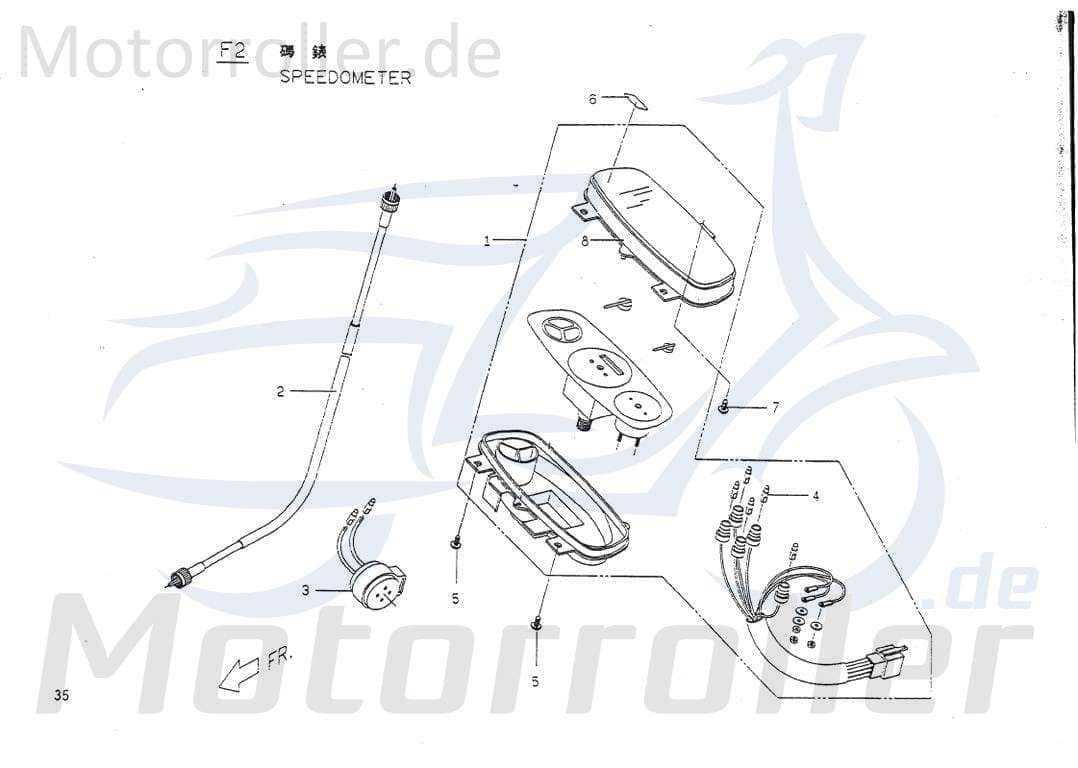 Tachometer komplett Geschwindigkeitsanzeige P1561000000