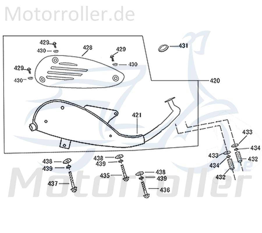 Schraube M8x115mm Roller 50ccm 4Takt 741728 Motorroller.de Bundschraube Maschinenschraube Flanschschraube Flansch-Schraube 50ccm-4Takt