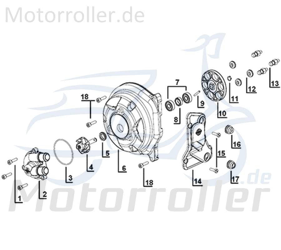 Kreidler Galactica 3.0 LC 50 Deckel Lichtmaschine 741428 Motorroller.de Kappe Abdeckung Schutz Verkleidung Platte Cover Blende Lima