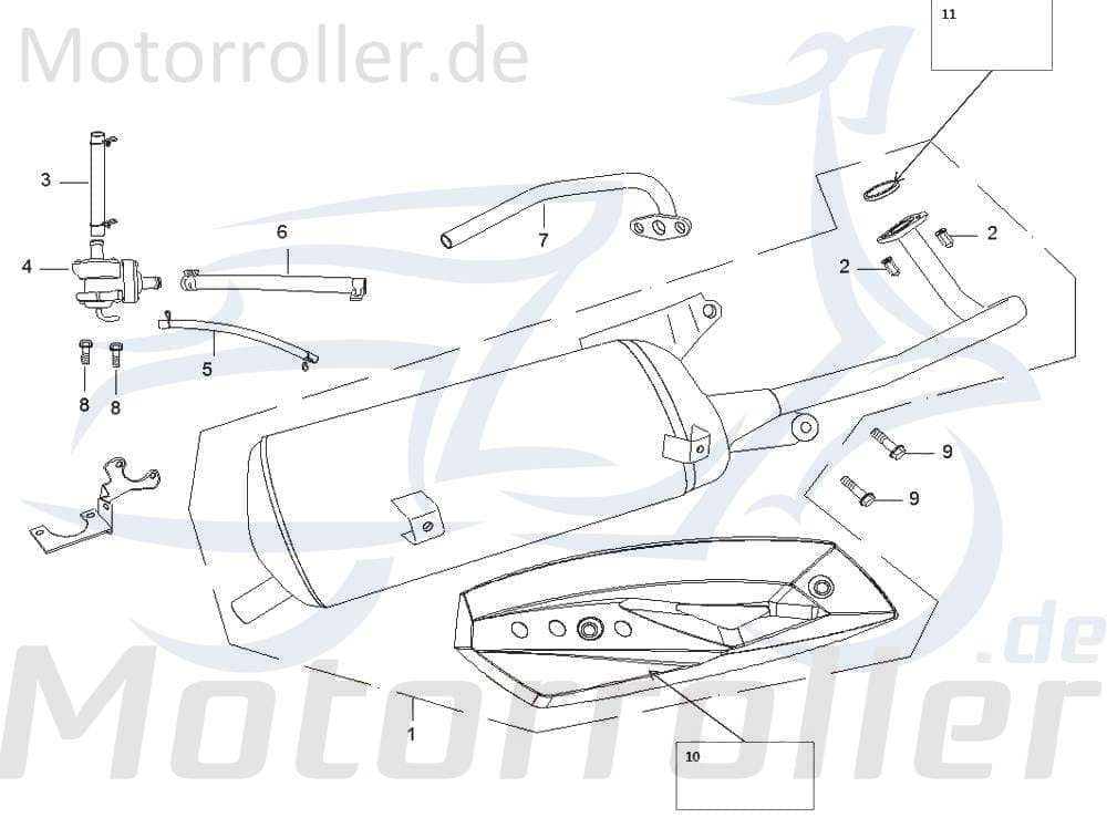 AGM GMX 450 One Bundschraube 50ccm 2Takt GB-T5789-M8X35 Motorroller.de M8x35mm verzinkt Maschinenschraube Flanschschraube Flansch-Schraube Scooter