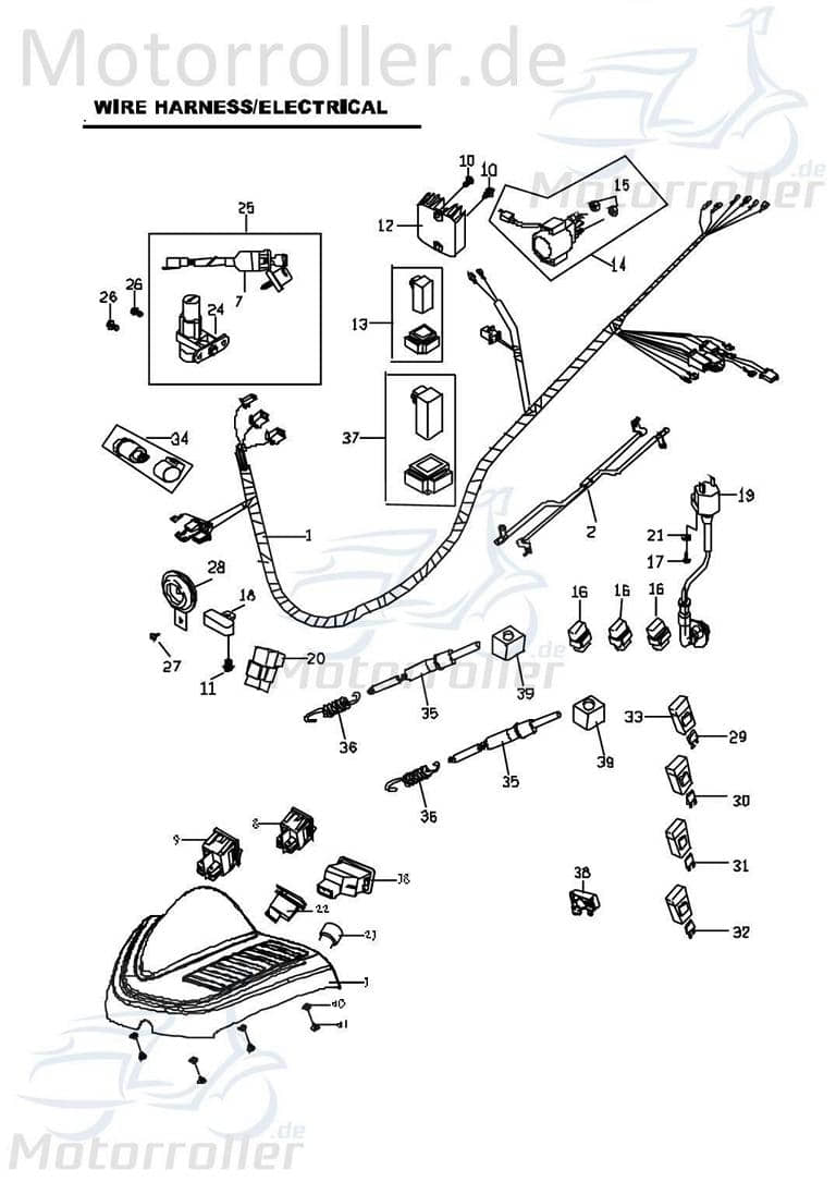 PGO Zündspule Bugxter 150 Zündkabel Zündung 150ccm 4Takt Motorroller.de Zündmodul Kerzenstecker Zünd-Kabel Zünd-Spule Kerzen-Stecker Zünd-Modul Buggy