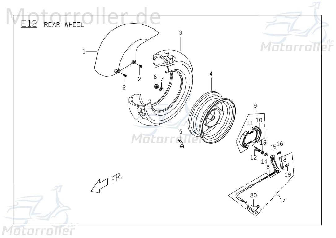 PGO Felge hinten 13x3.5 Zoll silbergrau PMX 110 Stahlfelge P1407104770 Motorroller.de Hinterrad Hinterrad-Felge Hinterradfelge Hinter-Rad Heck-Rad