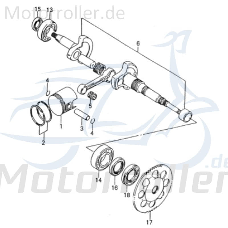 Rex RS250 Kolben-Set Motorkolben Piston 50ccm 2Takt 87404 Motorroller.de Kit Satz Kolbensatz Kreidler RMC-G 50 Scooter Ersatzteil Service