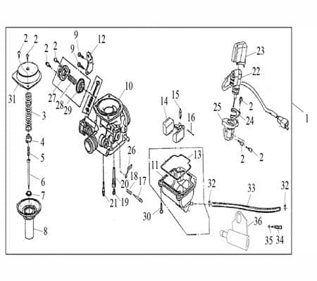 Vergaser 740001 für 50ccm 4Takt