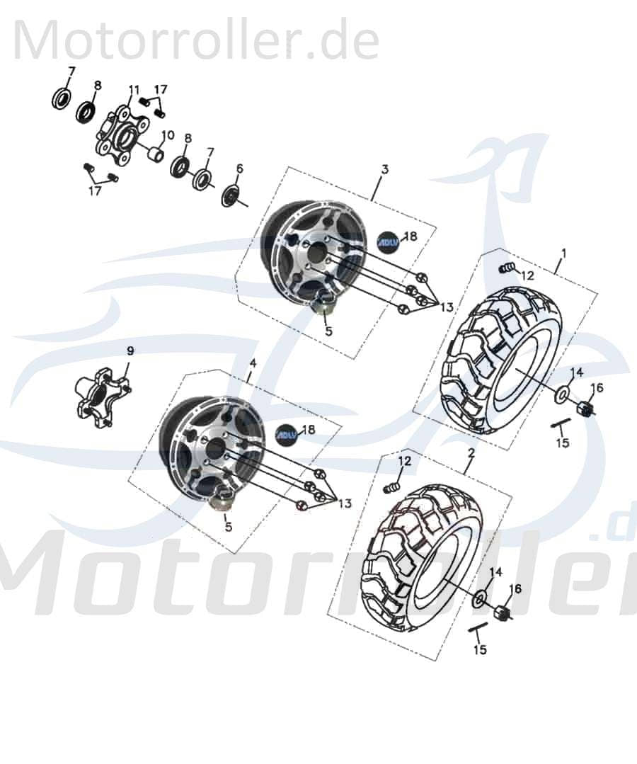 Adly ATV 320 Canyon Quadreifen Offroad 320ccm 4Takt 42711-303-0KA Motorroller.de AT 25x8-12 Road Go vorn K572 ATV-Reifen Offroadreifen BuggyReifen UTV