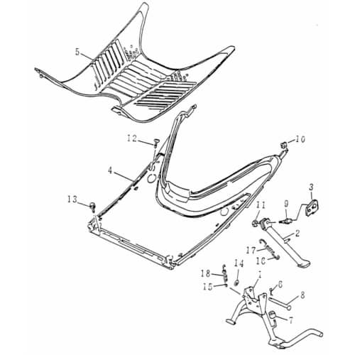 Spannfeder Haupt- Ständer Innen Motorrad 78456