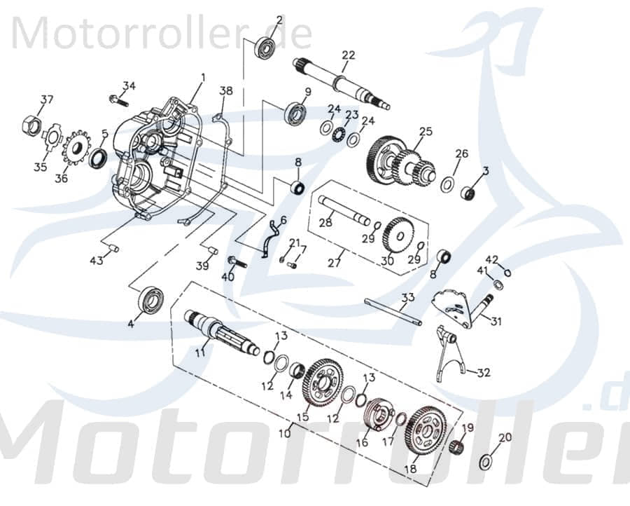 Adly ATV 220 Crossroad Sentinel Zahnrad 23801-261-000 Motorroller.de 14 Zähne Steuerrad Ritzel Zwischenrad Steuer-Rad Zahn-Rad Quad