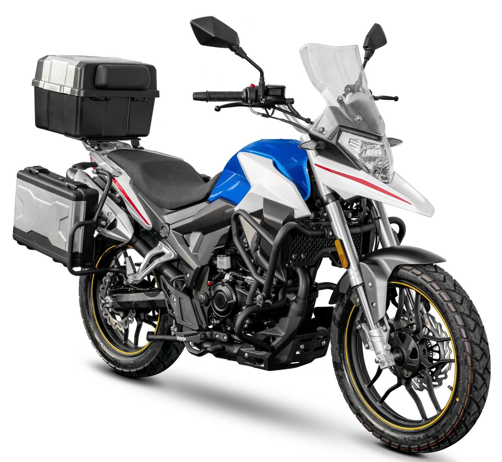 Motorrad Fighter 125 RX1-KS blau-weiß 99 km/h Euro 5+ Schaltmoped Mokick Kleinkraftrad