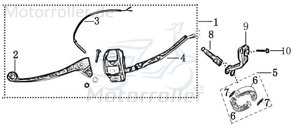 Bremshebel links chrom Bremsgriff YYB950-2-QT12006