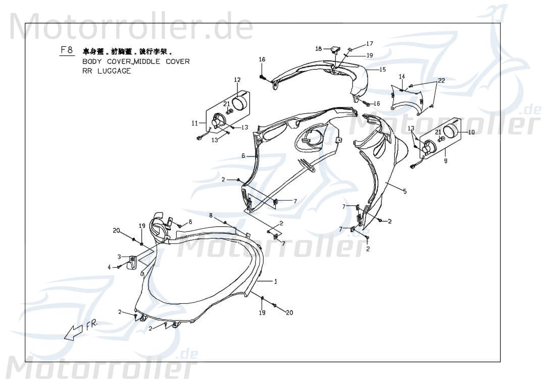 Sitzbankverkleidung links blau (4W) P56253004W0