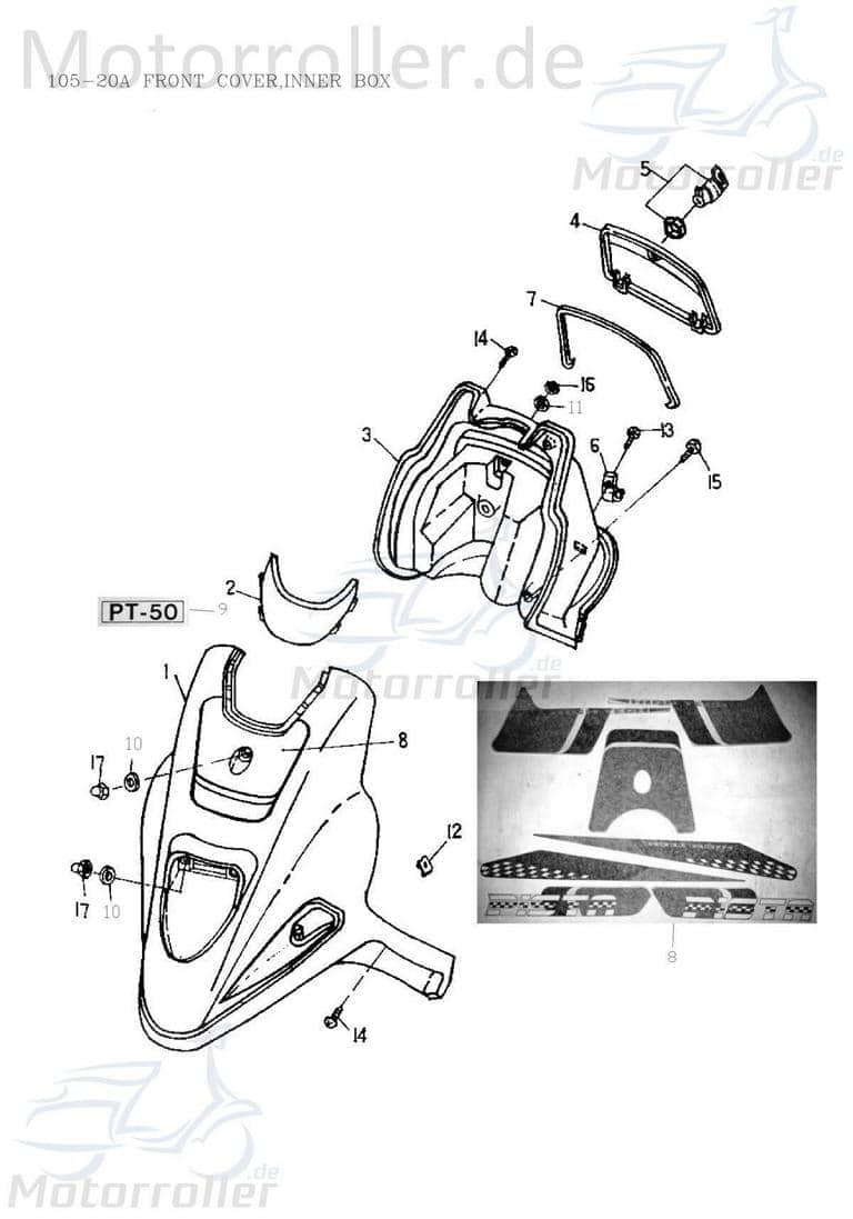 Aufkleber, silber 87700-110-000-SI