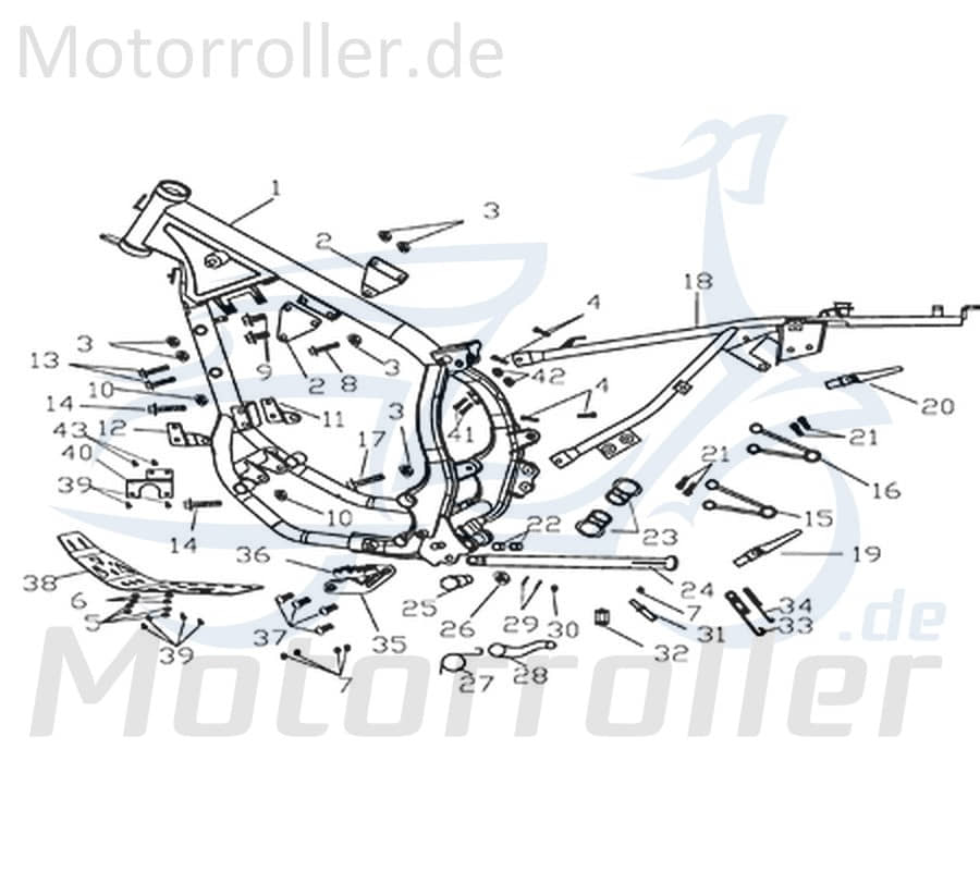 CPI Supermoto 250 DD Halter 250ccm 4Takt Y9B-49320-00-00 Motorroller.de Halterung Haltebügel Halteblech Halte-Blech Halte-Bügel 250ccm-4Takt