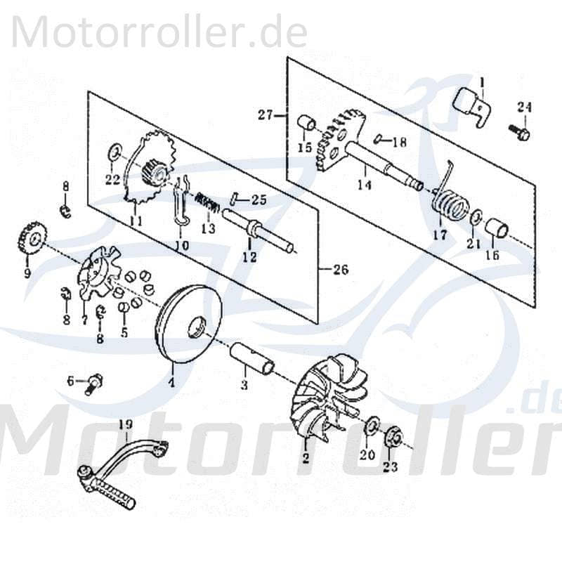 Rex Imola 125 Nockenscheibe 125ccm 4Takt 80802 Motorroller.de Nockenplatte Variomatikscheibe 152QMI Scooter Roller