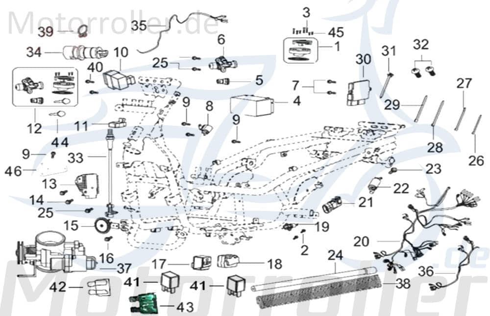 Drosselklappengehäuse 250ccm 4Takt 289005000000 Motorroller.de 250ccm-4Takt Scooter Ersatzteil Service Inpektion Direktimport