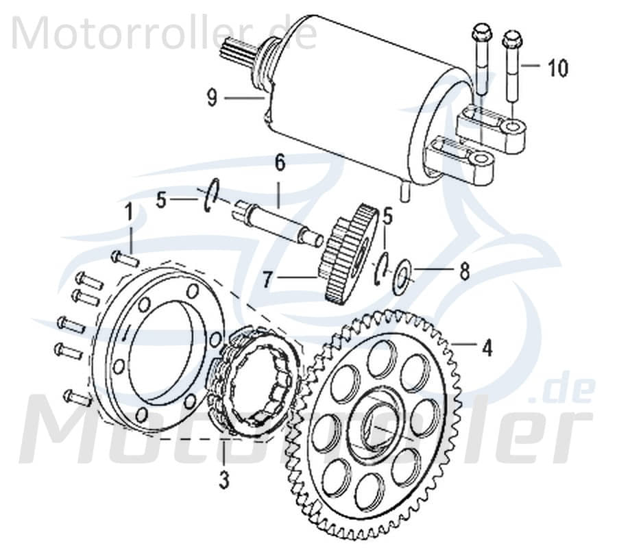 Kreidler Insignio 250 DD 2.0 Anlasser 750604 Motorroller.de Starter Elektrostarter E-Starter Anlassermotor Elektro-Starter Original Ersatzteil