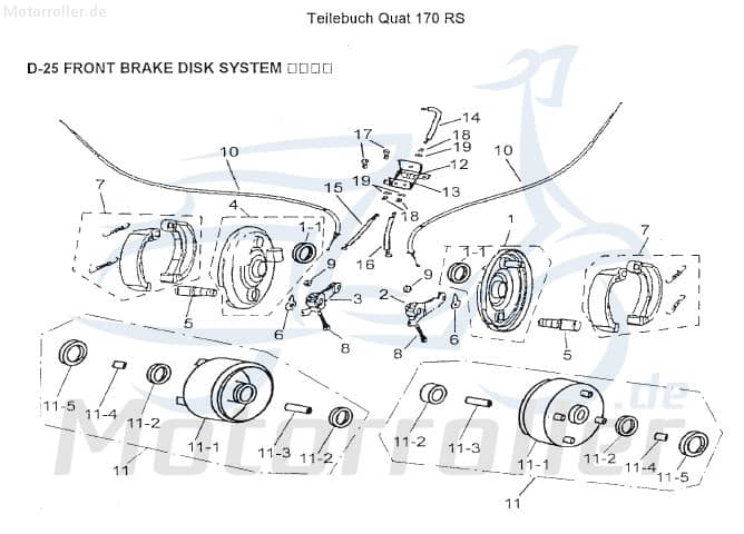 AEON Bremsteller rechts Cobra 180 RS Bremsplatte 180ccm 4Takt Motorroller.de Bremsankerplatte Bremsabdeckplatte Deckel Trommelbremse Brems-Teller Quad