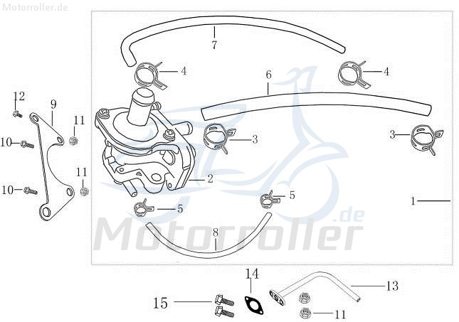 AGM GMX 550 Halterung Sekundärluftansaugung 50ccm 2Takt 2210001-8 Motorroller.de Arretierung Haltebügel Halteblech Befestigungshalter Halte-Blech