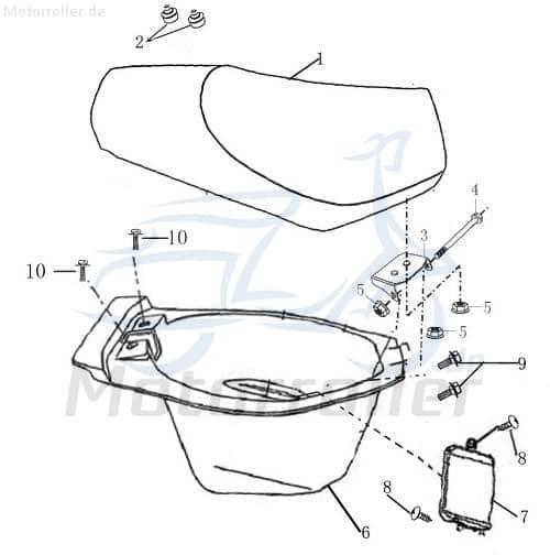 Scharnier für Sitzbank Gelenk Jonway 2130301-1