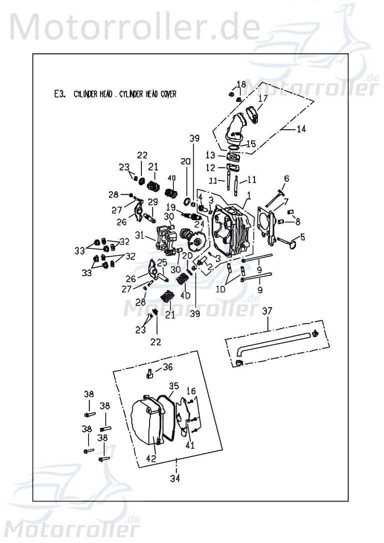 PGO Dichtung Zylinderkopf 4Takt Bugrider 150 Buggy C5071071000 Motorroller.de Zylinderkopf-Dichtung Kopfdichtung PGO 50ccm-2Takt Ersatzteil