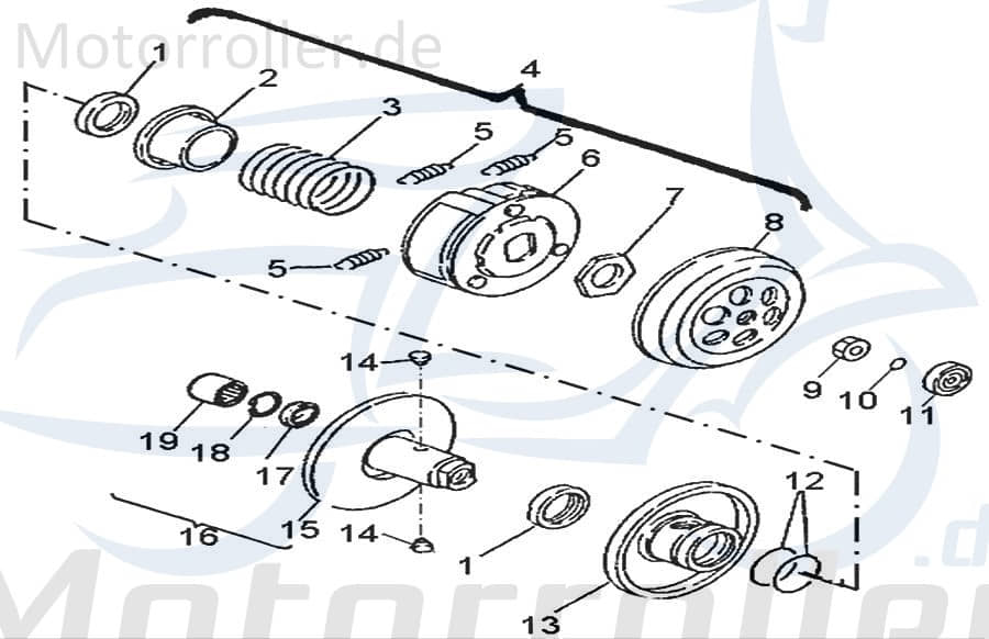 AEON Variomatik Variomatic hinten Cobra 50 Quad 50ccm 2Takt Motorroller.de Getriebe Automatikgetriebe Variator CVT-Getriebe Stufenlos-Getriebe ATV UTV