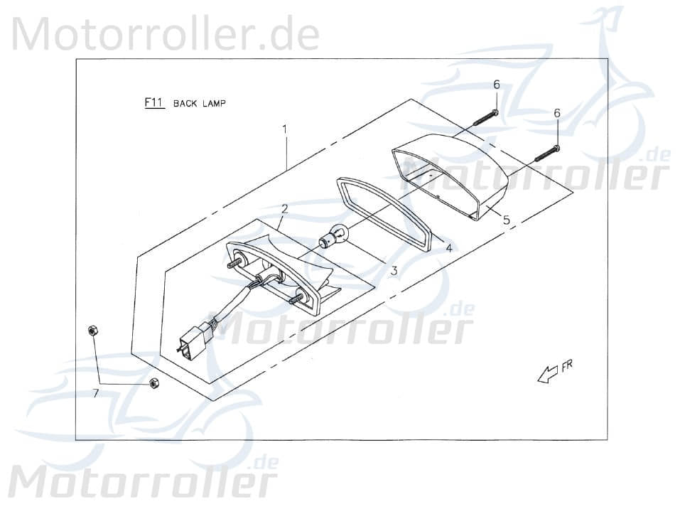 PGO Rücklicht X-RIDER 150 Rückleuchte Quad ATV 150ccm 4Takt Motorroller.de Rückstrahler Rück-Leuchte Rückleuchteneinheit Rückleuchten-Einheit PMX 50