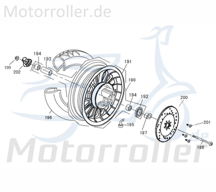 Distanzbuchse Radlager vorn Distanzhülse Distanzring 741709 Motorroller.de Distanz-Hülse Passhülse Passbuchse Scooter Moped Ersatzteil Service