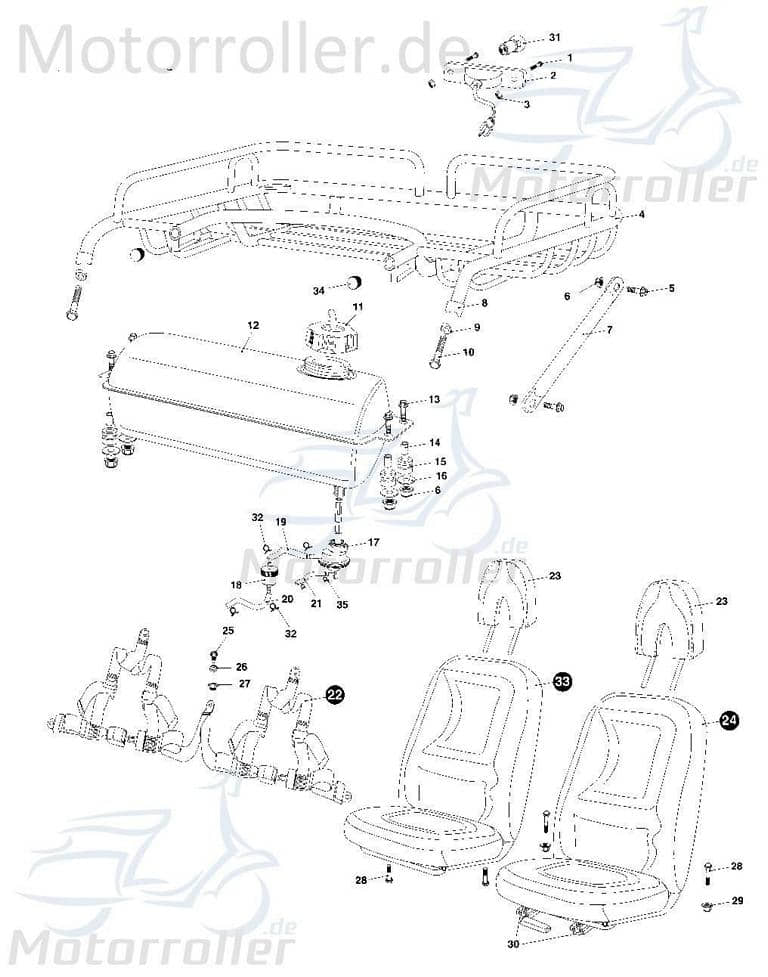 Sicherheitsgurt Tongjian Strassenbuggy 150 II 150ccm 4Takt Motorroller.de Komplettgurt Ersatzteil Service Inpektion Direktimport
