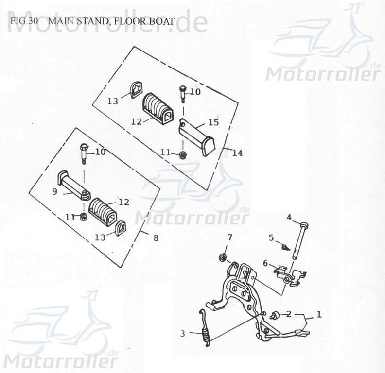 Adly Fußraste links Scoody 50 2 Fußablage Roller 50720-105-000 Motorroller.de Fußtritt Fußraster Fuß-Ablage Fuß-Raste Fuß-Tritt 50ccm-2Takt Scooter