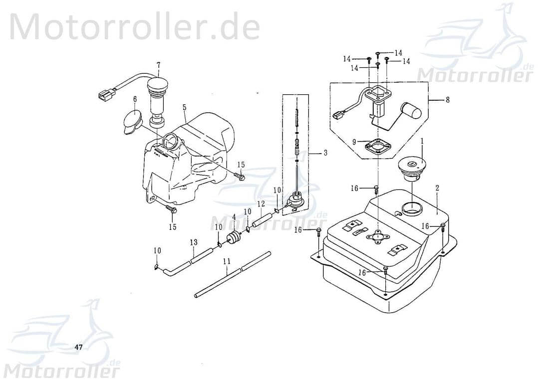 Ölstandgeber 12V/Anzeigeeinheit Öltank kpl Q0F-53510-10