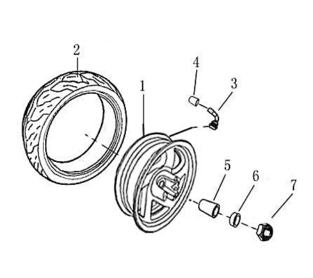 AGM Fighter 125 One Buchse Radachse vorn 125ccm 4Takt YYB915011006 Motorroller.de 25×18×4mm Hülse Distanzhülse Lagerbuchse Distanz-Hülse Distanzbuchse