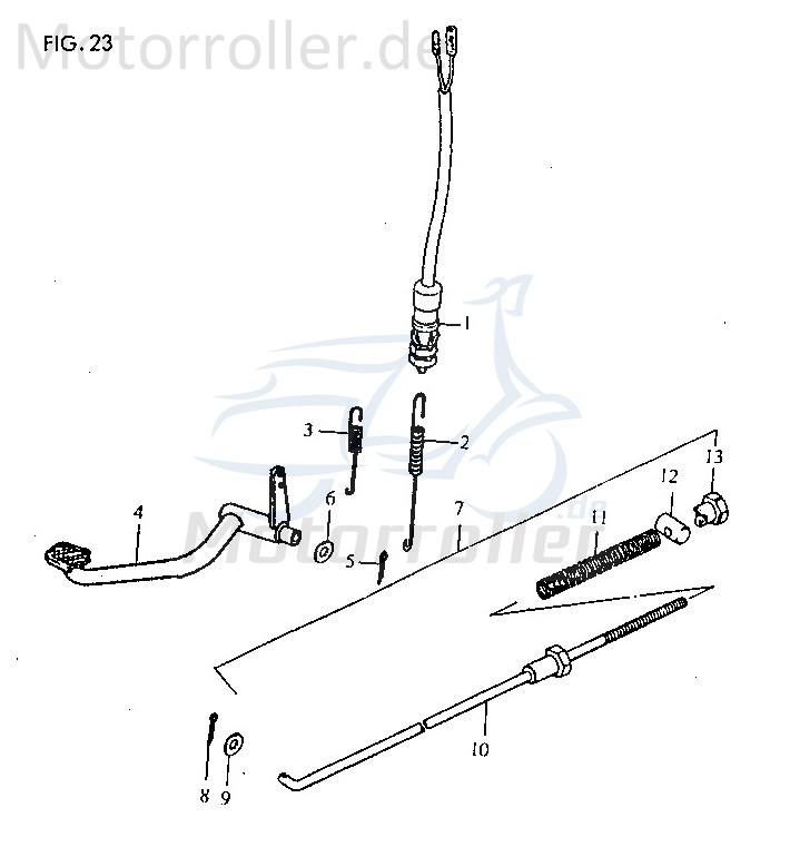 Jincheng JC 50 Monkey Repl. Bremspedal 50ccm 4Takt 43110-A0300 Motorroller.de Fußbremshebel Fußbremspedal Scooter Ersatzteil Service Inpektion