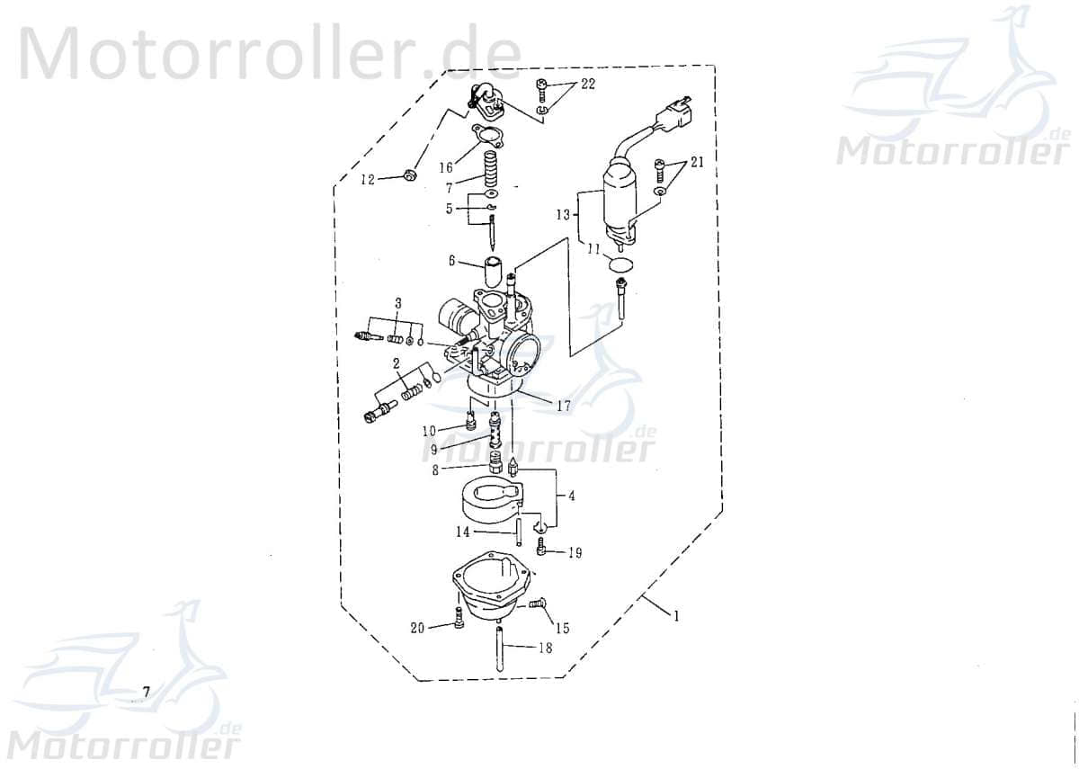 AGM Fighter 50 One Leerlaufdüse 50ccm 2Takt YYGY0500-1406-M Motorroller.de Vergaserdüse Größe 22,5 1E40QMB Nebendüse Nebenluftdüse Einstelldüse ECM