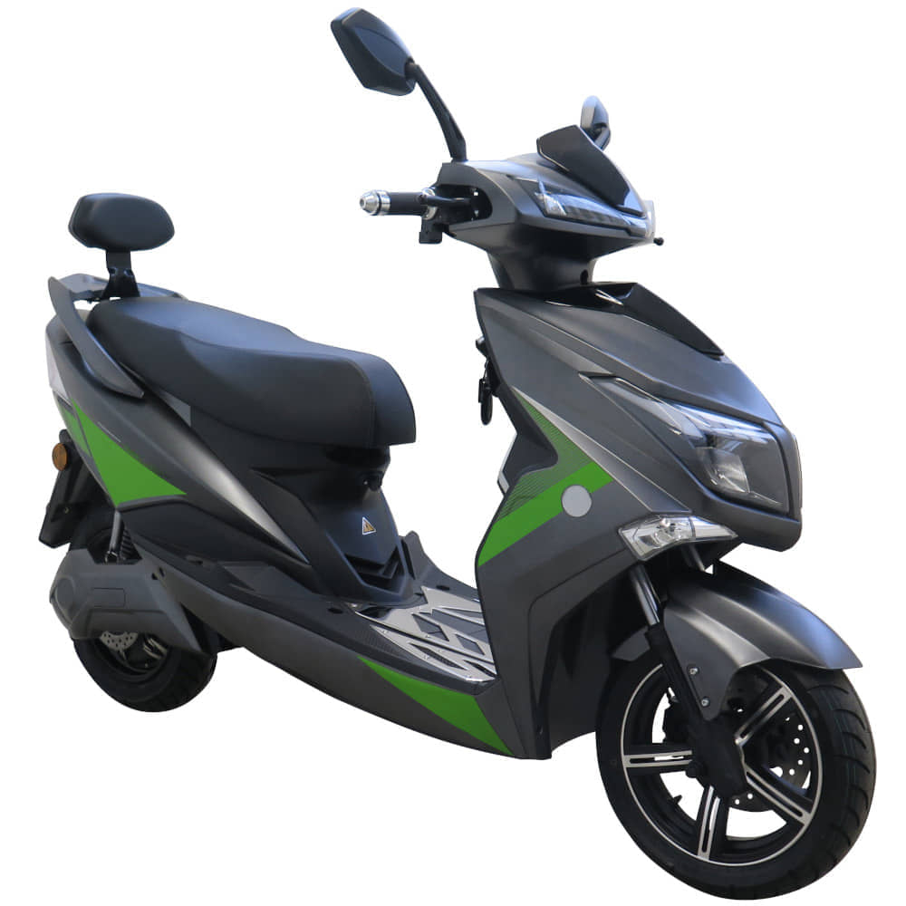Elektroroller E-Fighter 45 km/h grau-grün E-Scooter E-Roller
