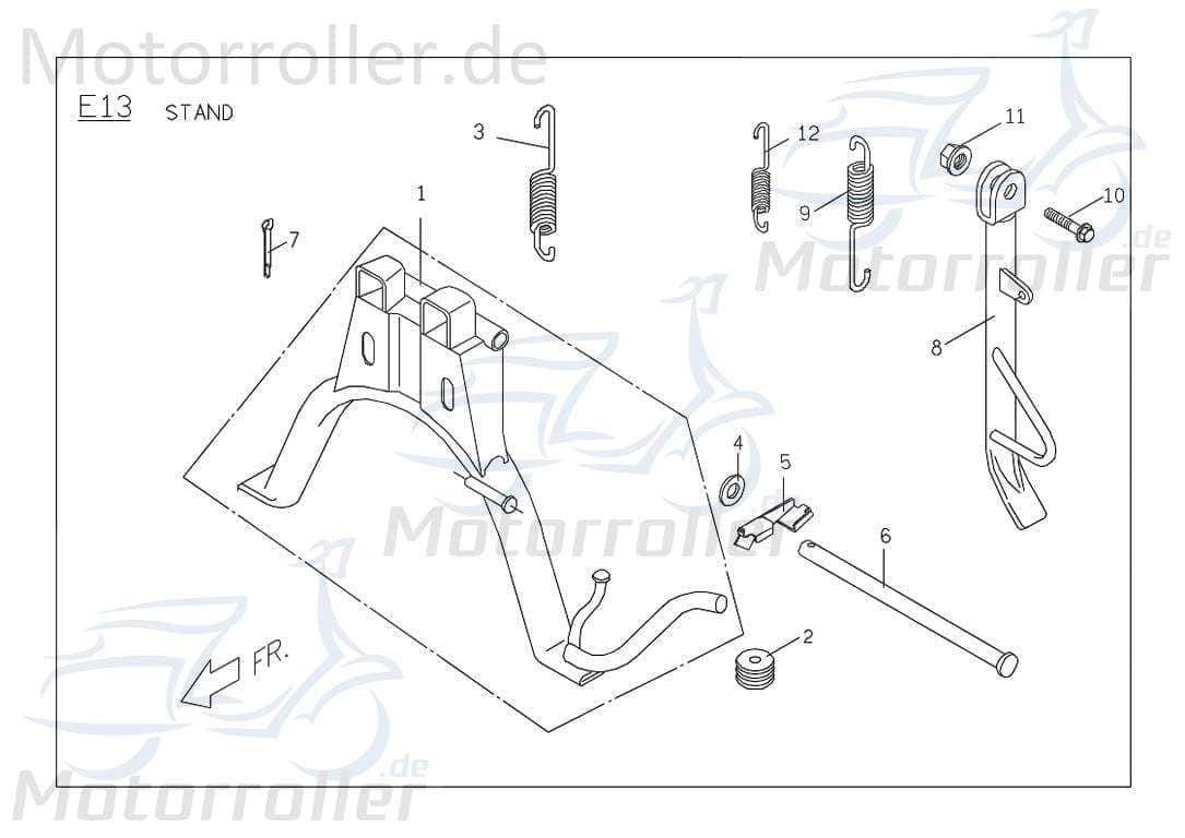 PGO Halteplatte Bremse Ligero RS 50 Metallplatte Stahlplatte P1407482000 Motorroller.de Halter Montageschiene Fixierung Halterung Montageplatte Mokick