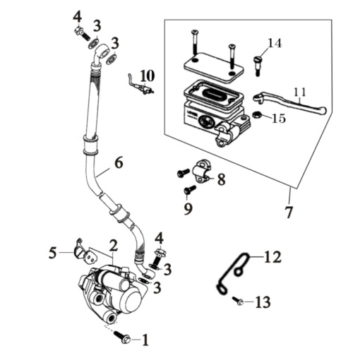 Bremsschlauch Rex RS450 Bremsleitung Roller 50ccm 4Takt Motorroller.de Hydraulikschlauch Hydraulik-Schlauch Hochdruckleitung Hydraulikleitung Scooter