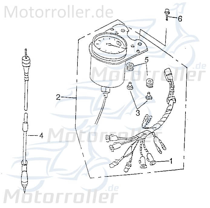Rex Chopper 125 Kabelbaum Tacho Motorrad 125ccm 4Takt 94055 Motorroller.de Tachometer Stromverteiler Kabelbaumverteiler Kabelsatz Kabel-Baum