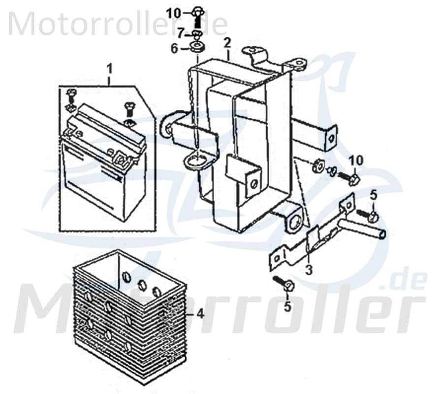 Batteriebefestigung Rex Supermoto 125 DD 125ccm 4Takt 89287 Motorroller.de Kreidler Enduro Motorrad Moped Ersatzteil Service Inpektion