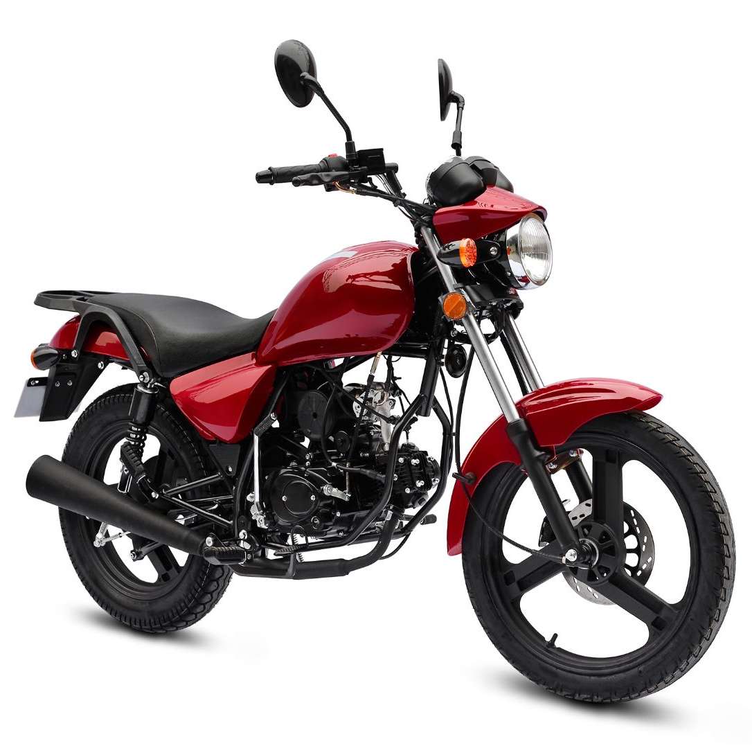Motorrad Fighter 50 V-S rot 45 km/h Euro 5 Schaltmoped Mokick 50ccm 4 Takt Kleinkraftrad Krad