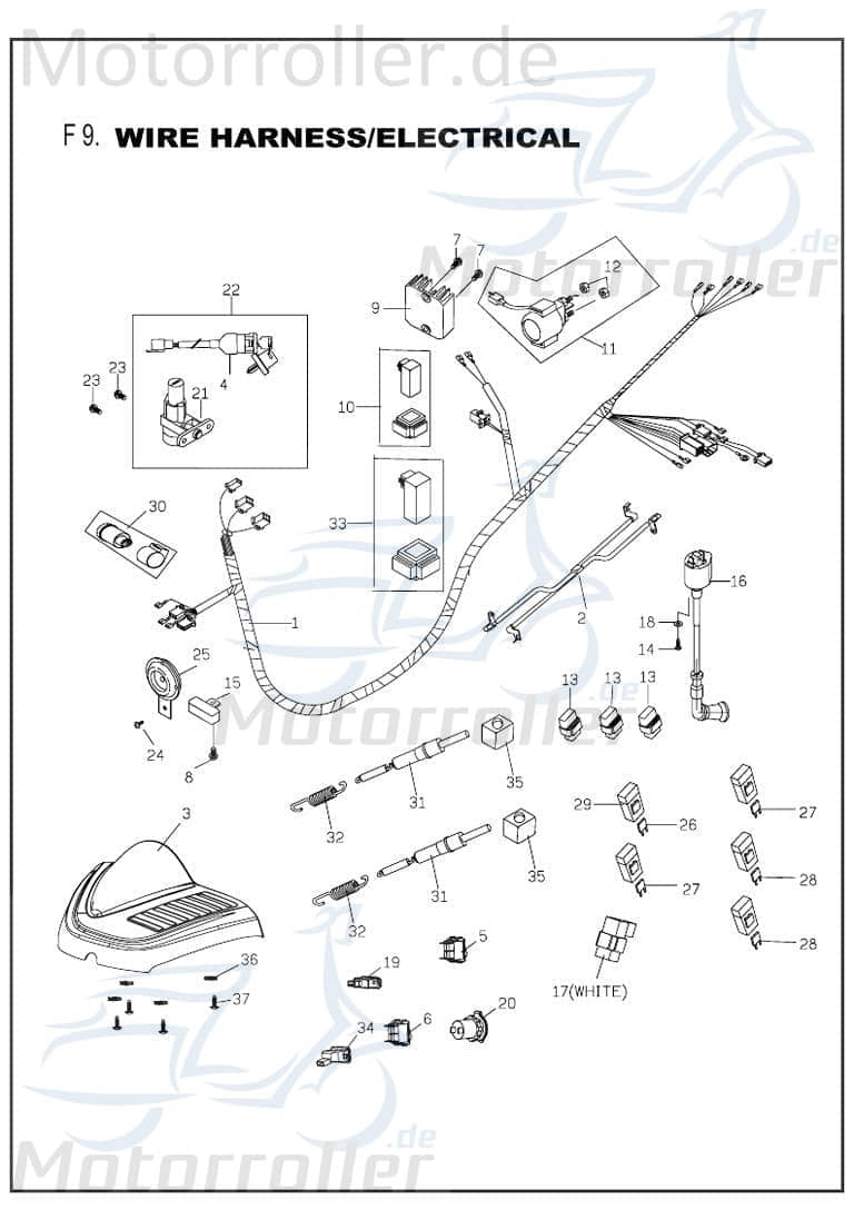 PGO Bugrider 200 Zündspule Zündung 200ccm 4Takt B55846000003 Motorroller.de Zündkabel Zündmodul Kerzenstecker Zünd-Kabel Zünd-Spule Kerzen-Stecker