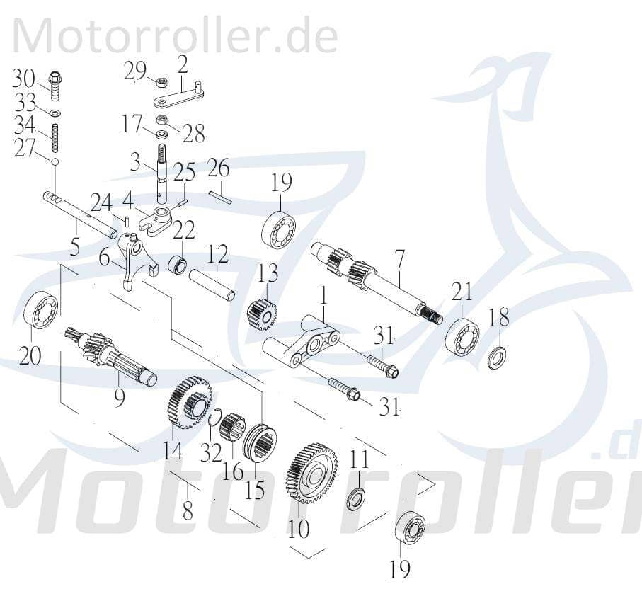 Kreidler F-Kart 170 Zahnrad 37 Zähne 170ccm 4Takt 76014 Motorroller.de Steuerrad Ritzel Ketten-Rad Zwischenrad Steuer-Rad Zahn-Rad Getrieberad Service