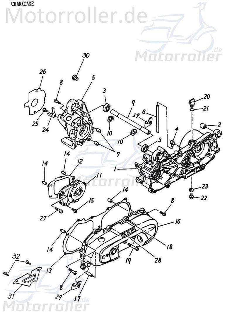 Adly Bundschraube M6x20mm JET 50 Flanschschraube 50ccm 2Takt Motorroller.de Maschinenschraube Flansch-Schraube Maschinen-Schraube Bund-Schraube Cat 50
