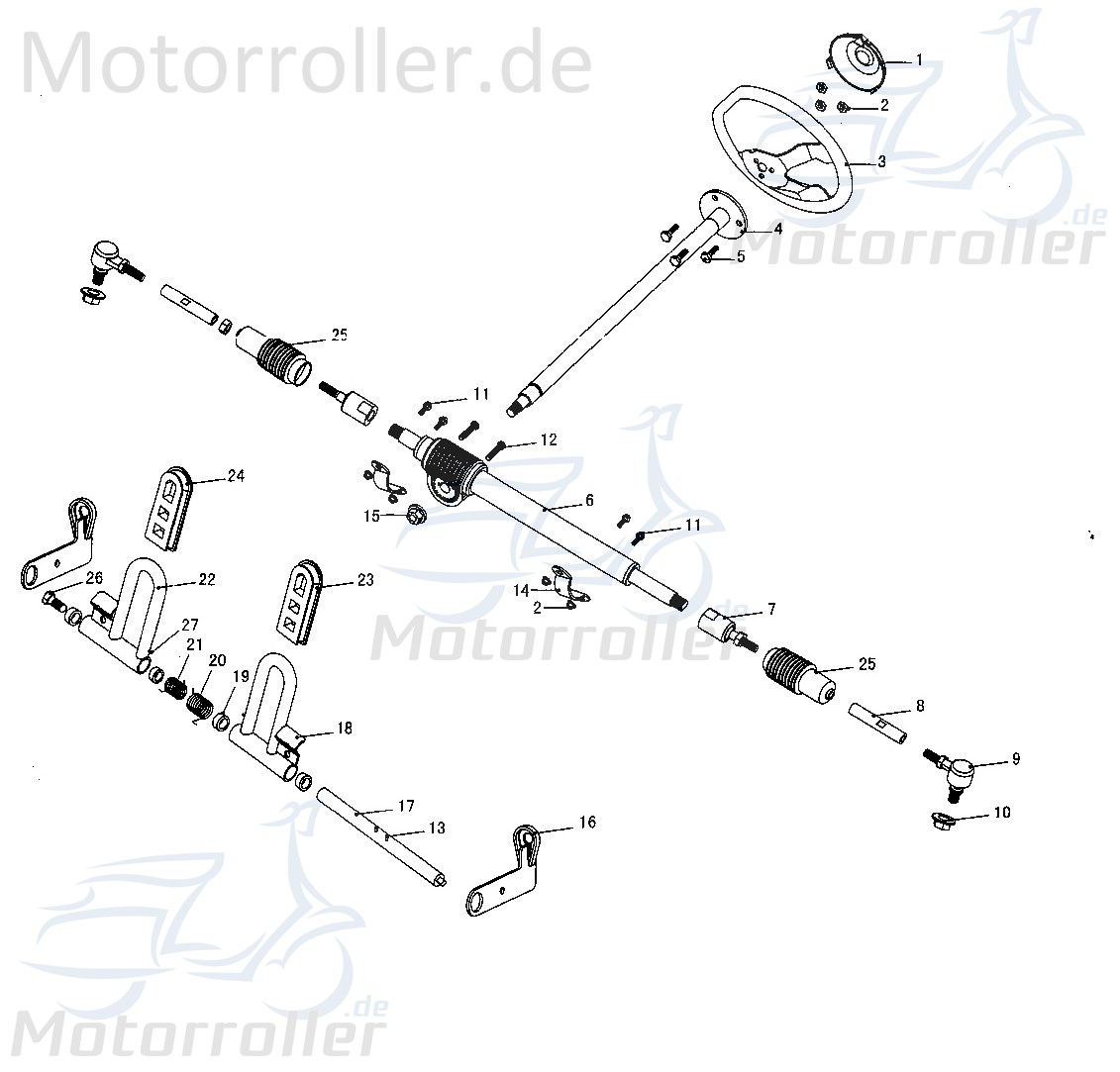 Sicherungsmutter M12x1,25 verchromt Tongjian 250ccm 4Takt Motorroller.de Sicherheitsmutter selbsthemmende Sicherungs-Mutter Stopmutter Stop-Mutter