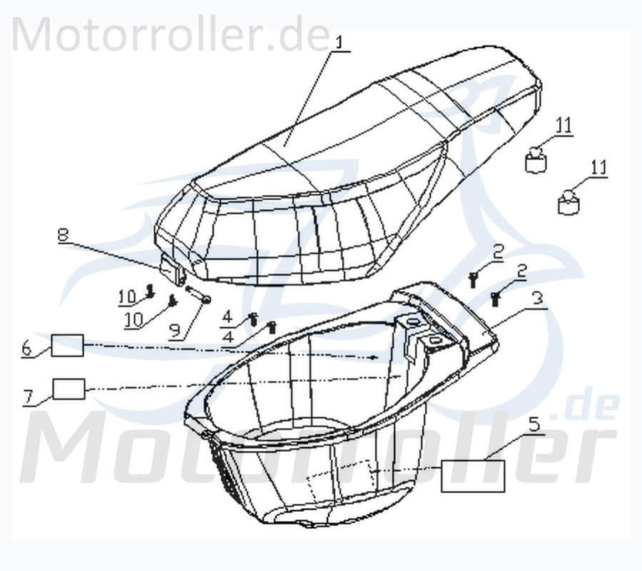 CPI Vabene 50 Sitzbank Sattel 50ccm 2Takt Q0H-66100-70-00 Motorroller.de Fahrersitz Sitz-Bank Doppelsitzbank Einzelsitz Einzelsitzbank Minarelli liege